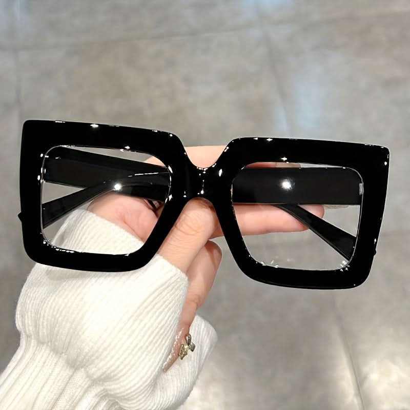 Oversized Stylish Large Square Frame Clear Lens Glasses – Fashionable Everyday Spectacles