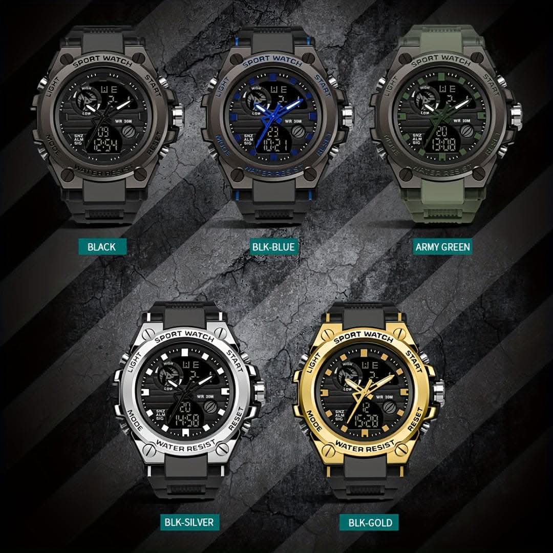 Military Men's Digital LED Stopwatch Watch
