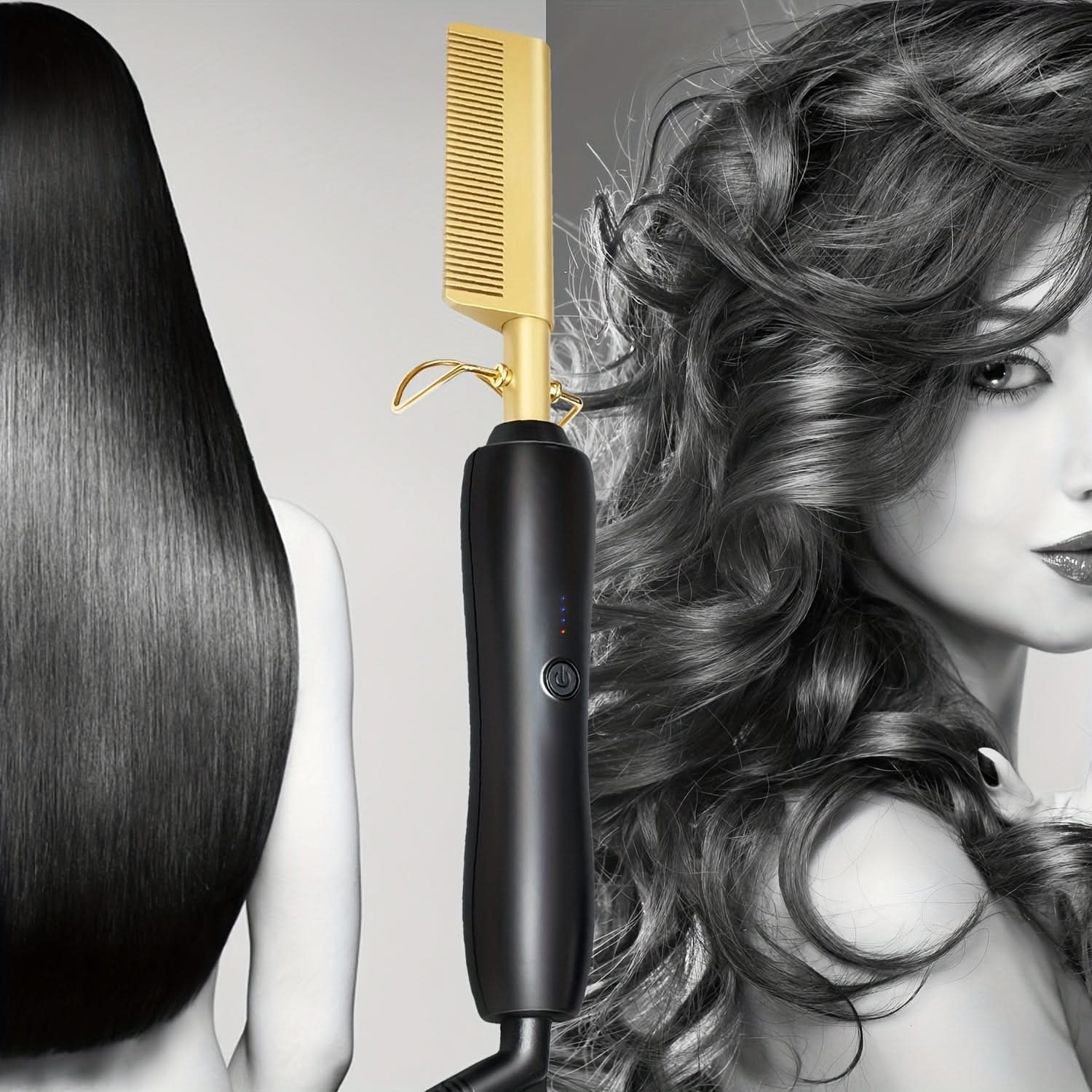 Ceramic Hot Comb Hair Straightener – for Natural Hair & Beards