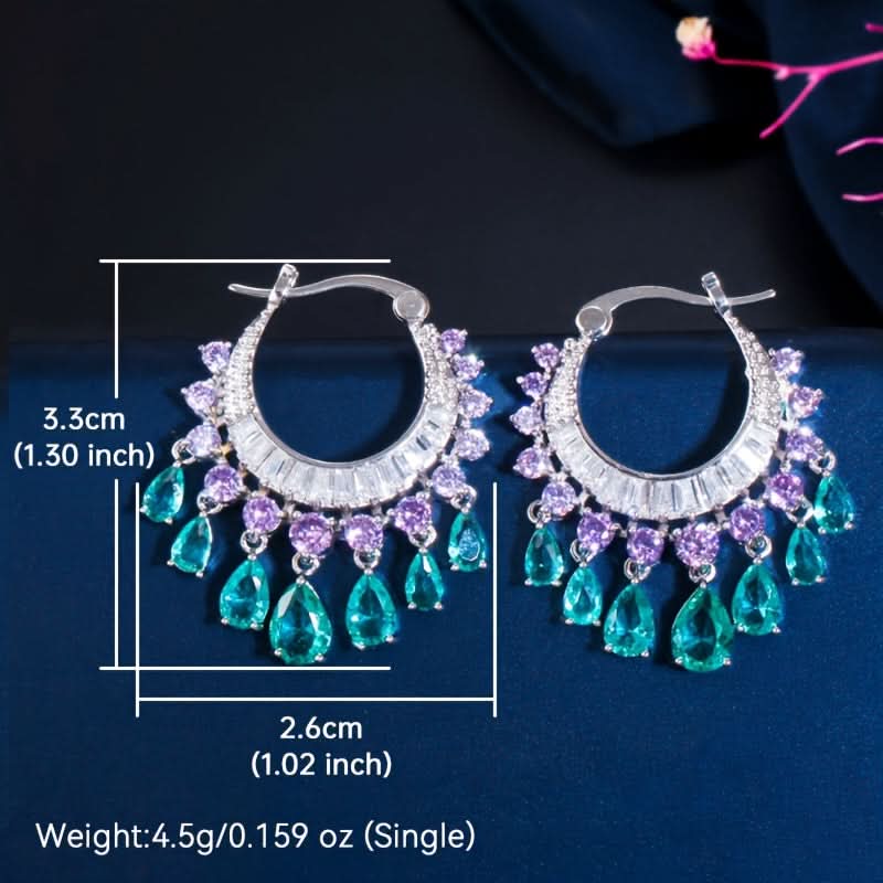 Boho Multicolor Tassel Hoop Earrings for Women