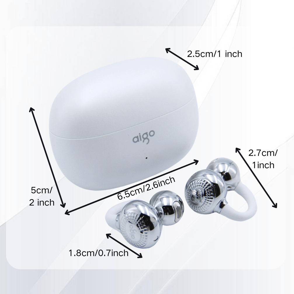 Open Design Ear Clip Earbuds, 52H Playback, Waterproof, Noise Reduction