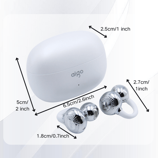 Open Design Ear Clip Earbuds, 52H Playback, Waterproof, Noise Reduction
