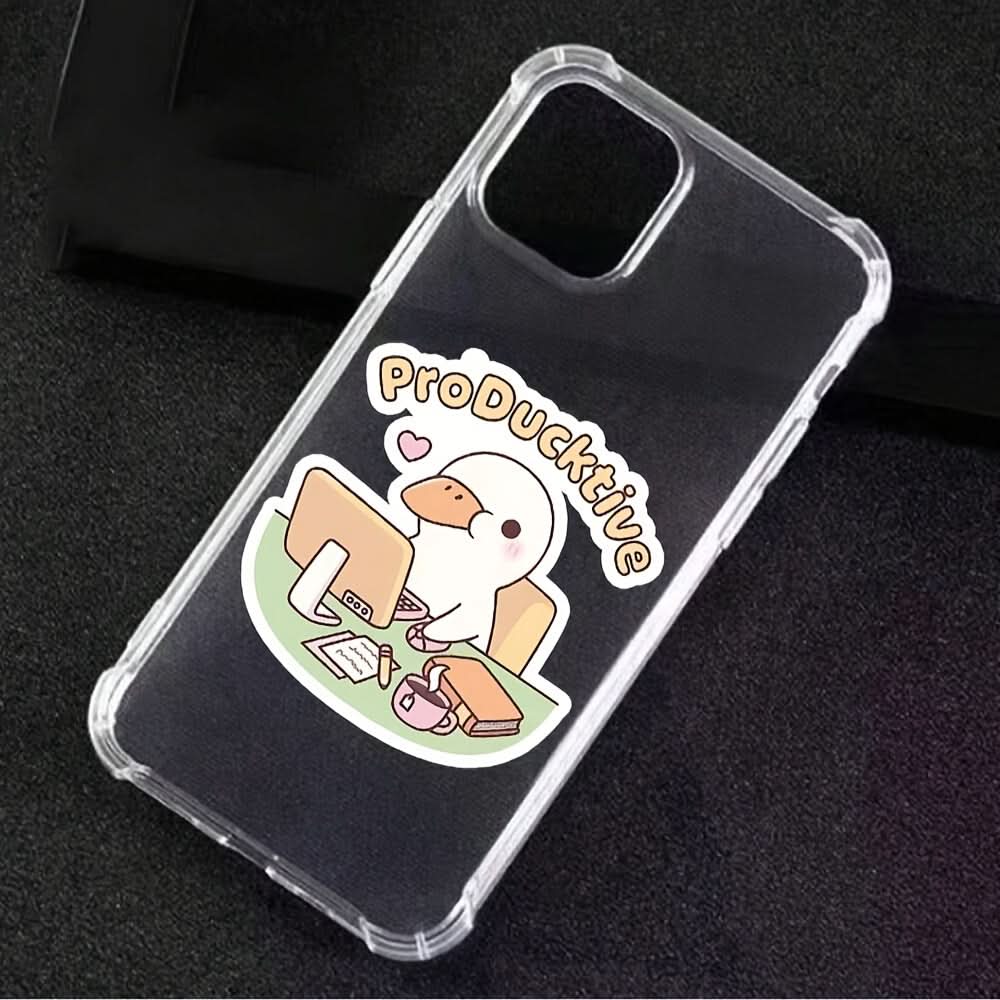 Funny Duck Sticker – Glossy Animal Print Decal for Laptop, Water Bottle & Workspace
