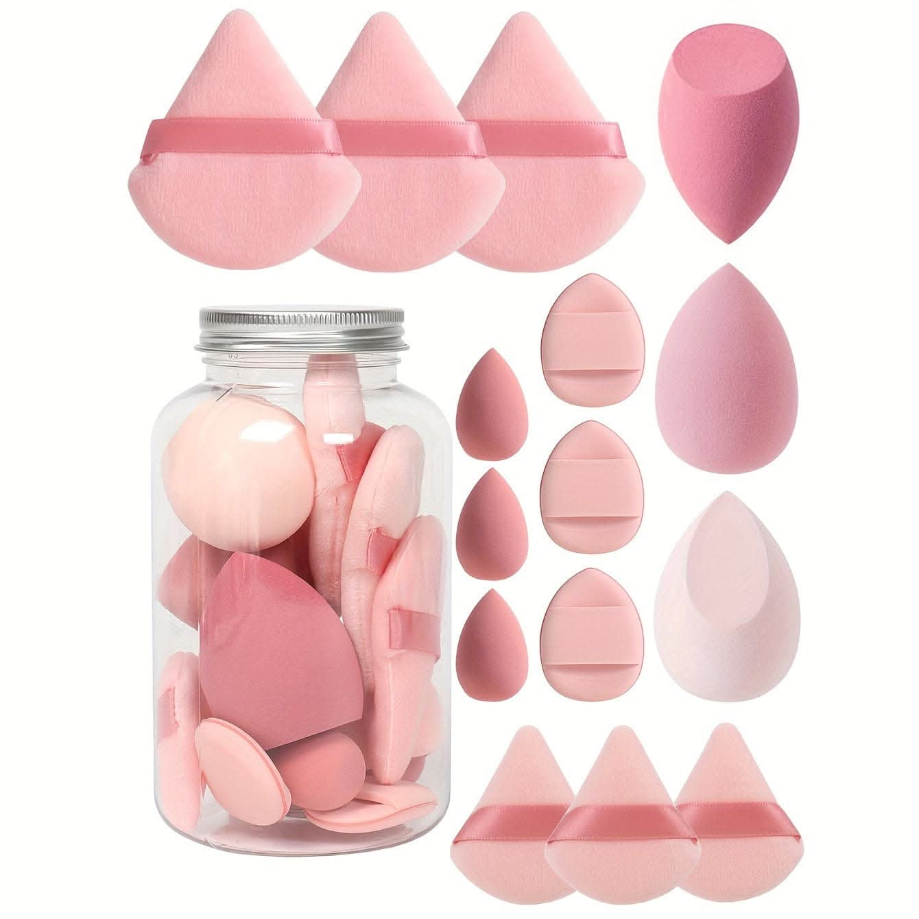 15-Piece Makeup Tool Set in Jar