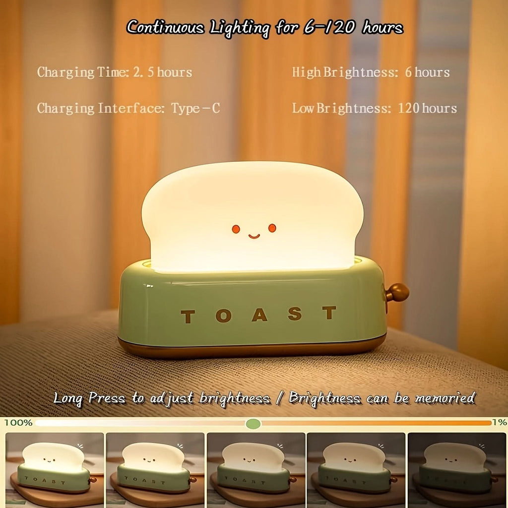 Toaster-Shaped LED Night Light – USB Rechargeable