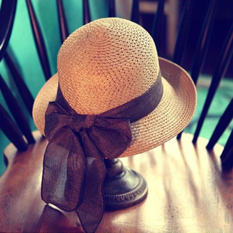 Women’s Summer Straw Sun Hat – Breathable & Lightweight with Ribbon Tie