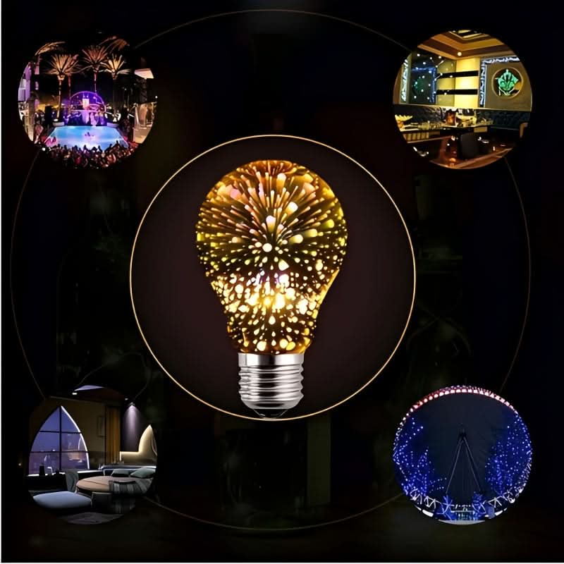 RGB Colorful Glass Fireworks Light Bulb