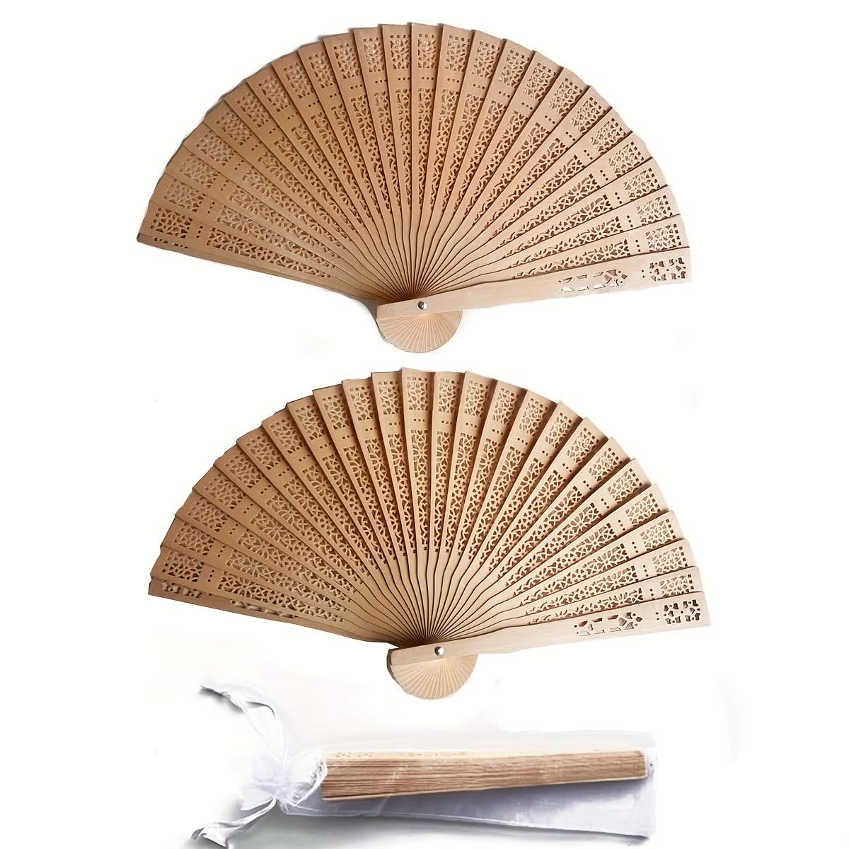 Elegant Wooden Hand Fans – Wedding Favors