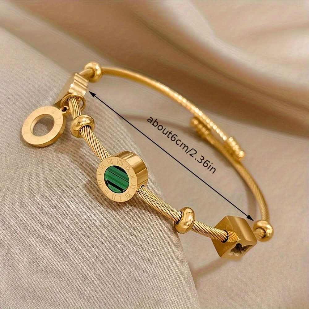 Retro Punk Adjustable Stainless Steel Bangle