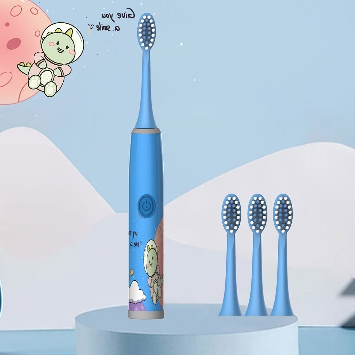 Kids Electric Toothbrush with 4 Brush Heads, Soft Bristles