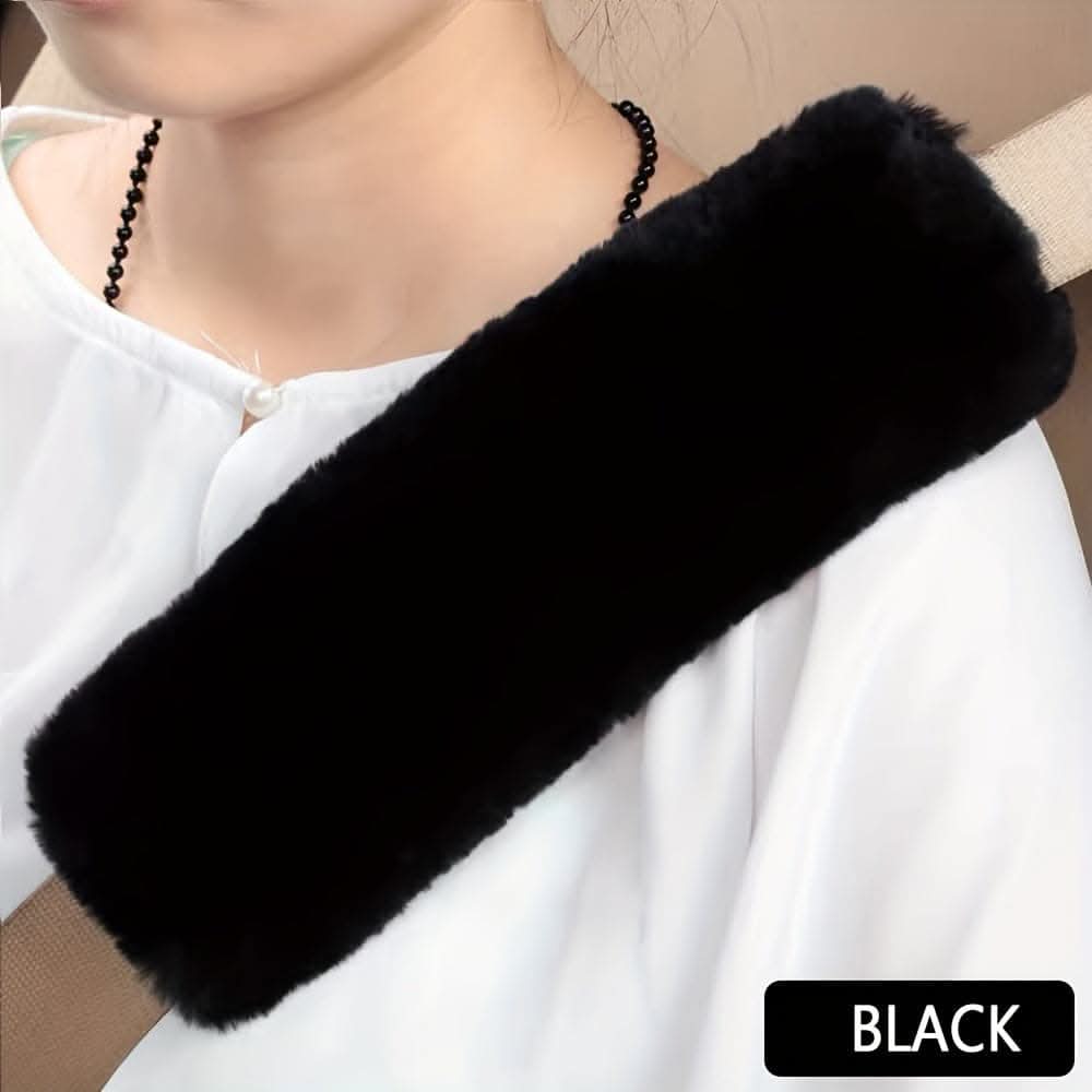 2-pieces Australian Wool Seat Belt Covers – Soft Plush Shoulder Pads