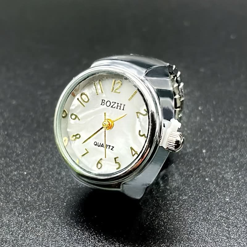 Gold-Plated Stainless Steel Digital Ring Watch – Casual Boho Style
