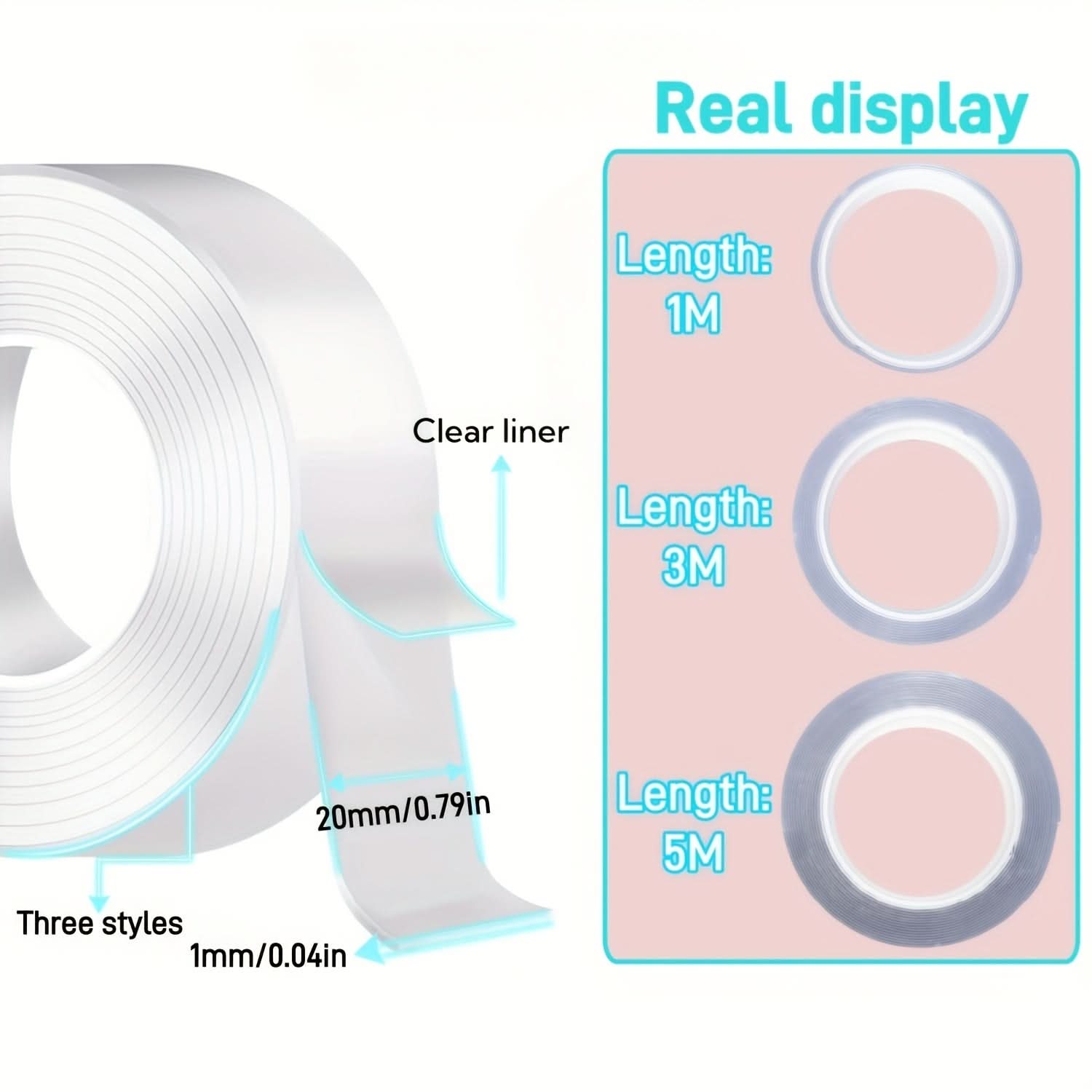 3 Rolls Heavy-Duty Double-Sided Nano Tape