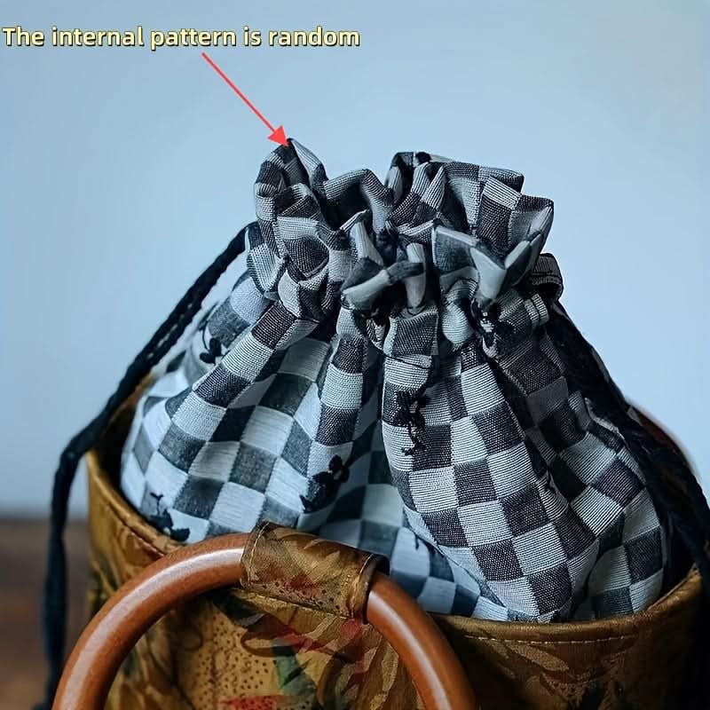 Vintage Floral Cotton Bucket Bag for Women