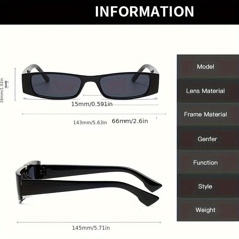 Retro Rectangle Mirrored Sunglasses for Women