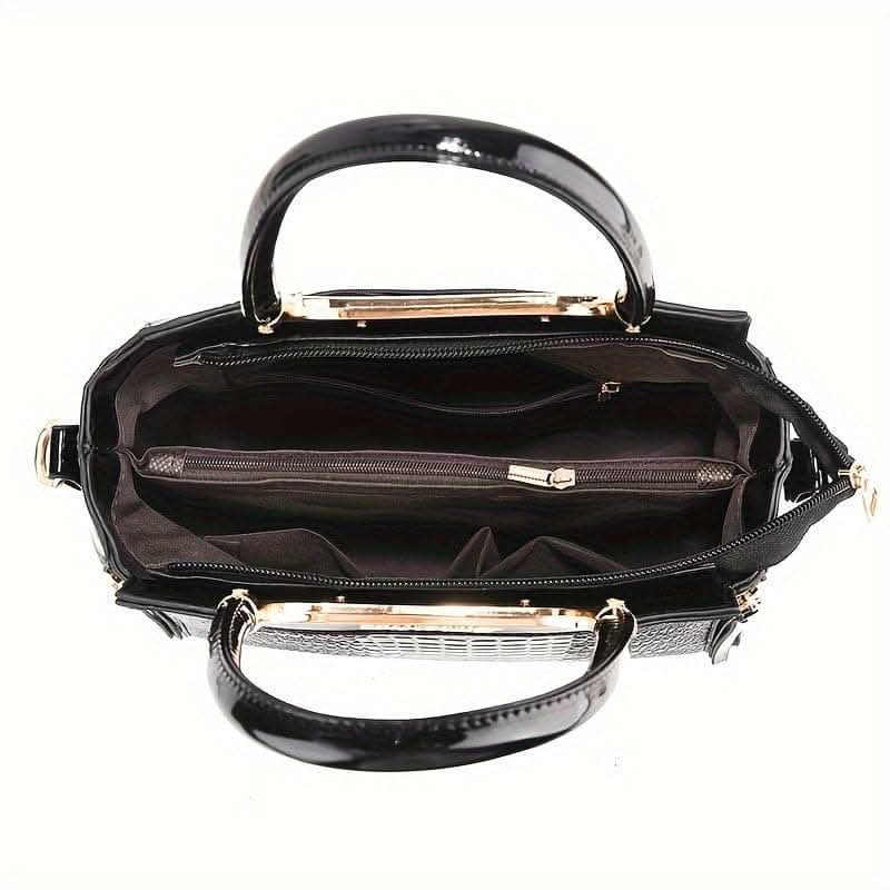 Crocodile Pattern Tote Bag with Multi-pocket