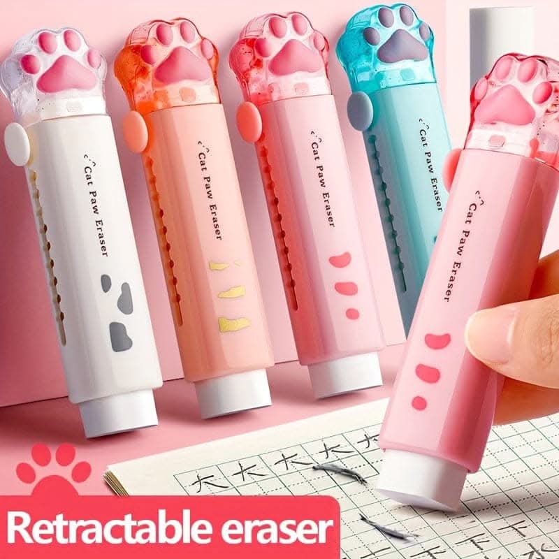 Adorable Cat Paw Push-Pull Eraser – Fun & Functional