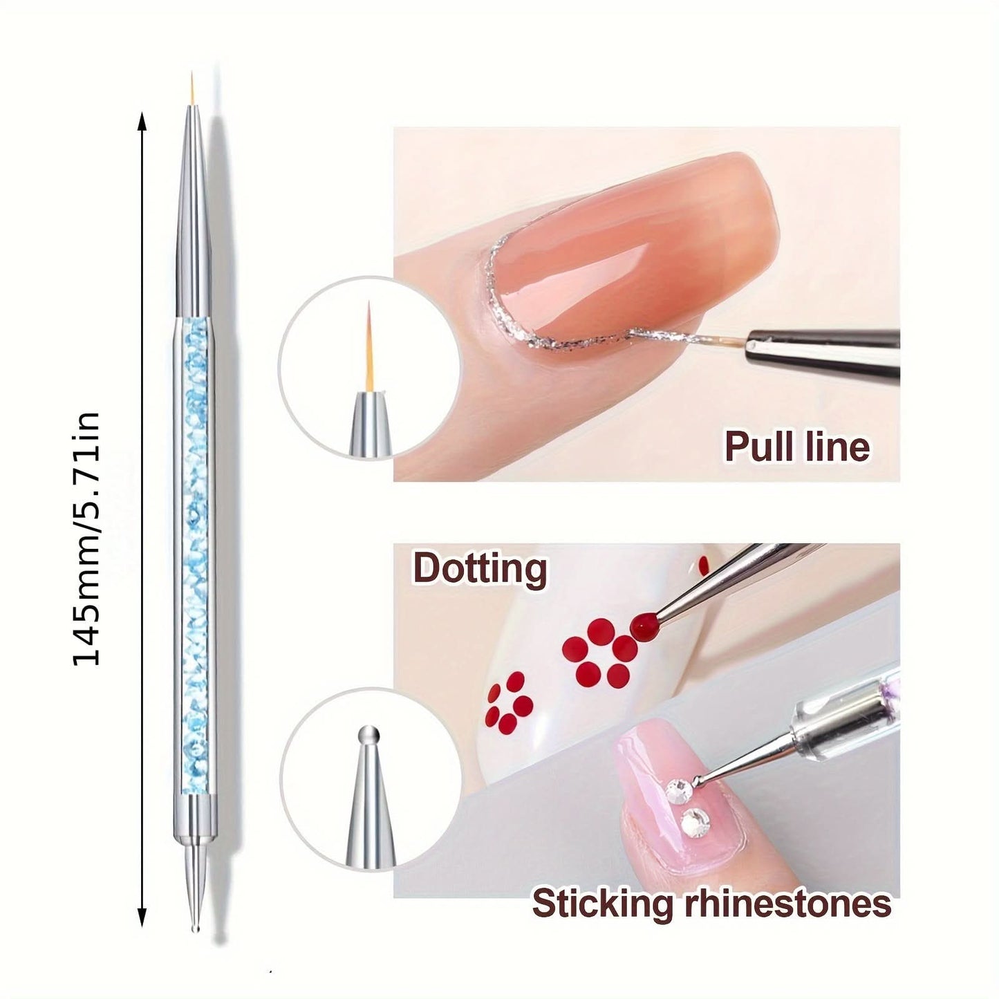 5-Piece Nail Art Liner Brush Set - Precision Design Tools