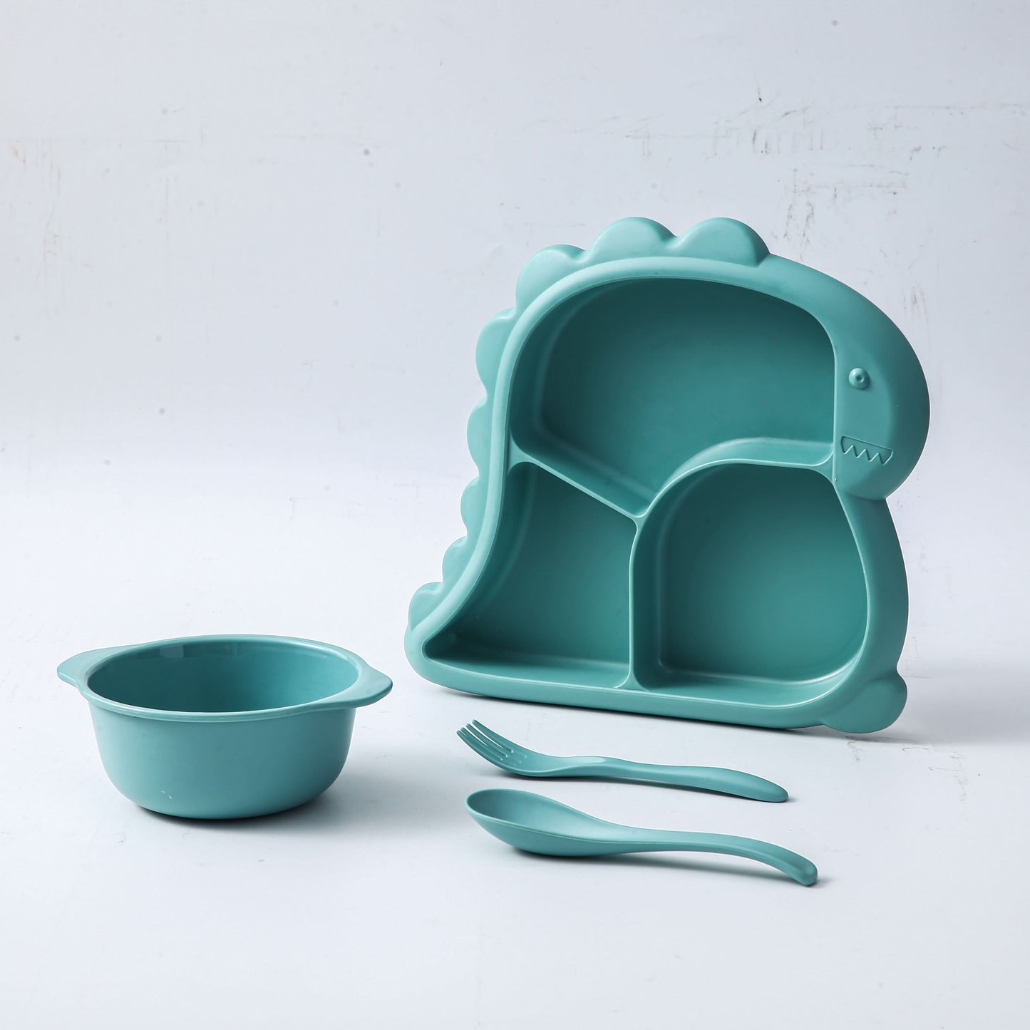 Dinosaur-Shaped Kids Dinnerware Set -Plastic Plate, Combo Pack