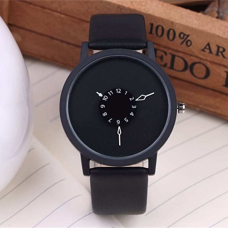 Men's Minimalist Quartz Watch – Faux Leather Strap, Casual Alloy Case