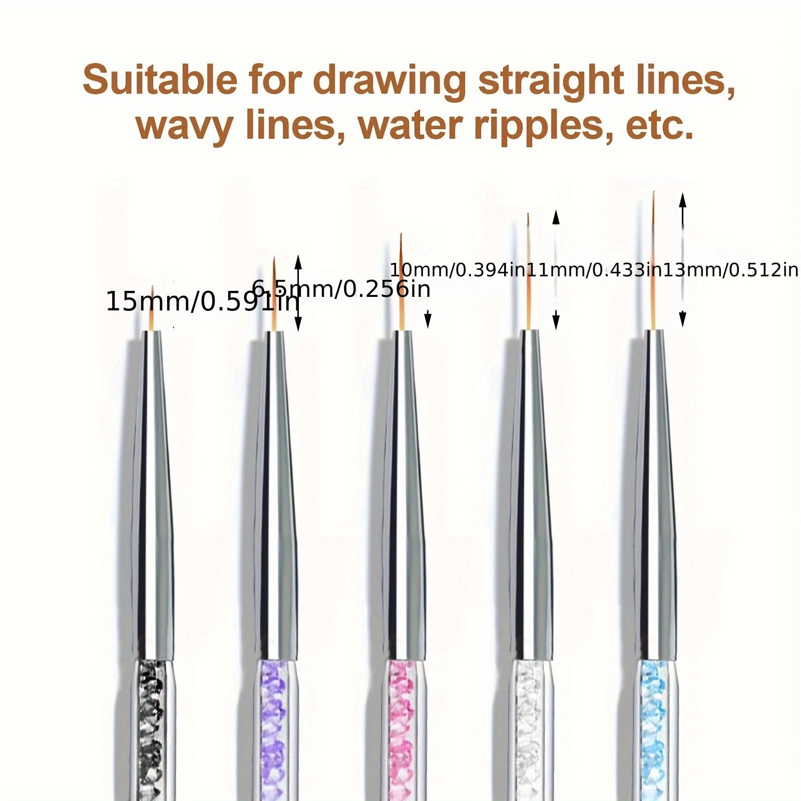 5-Piece Nail Art Liner Brush Set - Precision Design Tools
