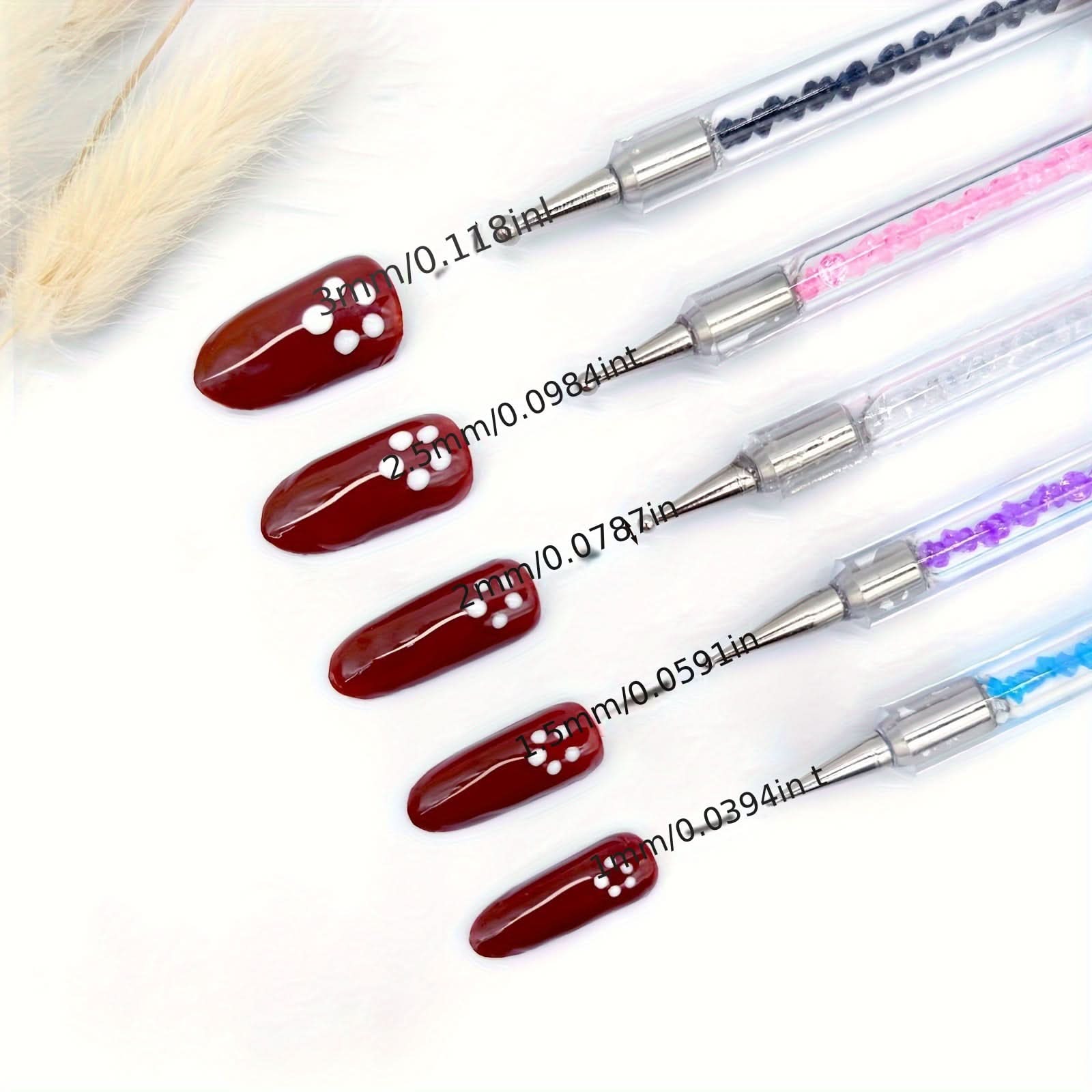 5-Piece Nail Art Liner Brush Set - Precision Design Tools
