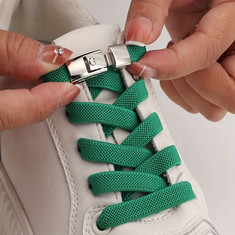 No-Tie Shoelaces with Adjustable Buckles – Easy-On Fit For Sneakers & Sports Shoes