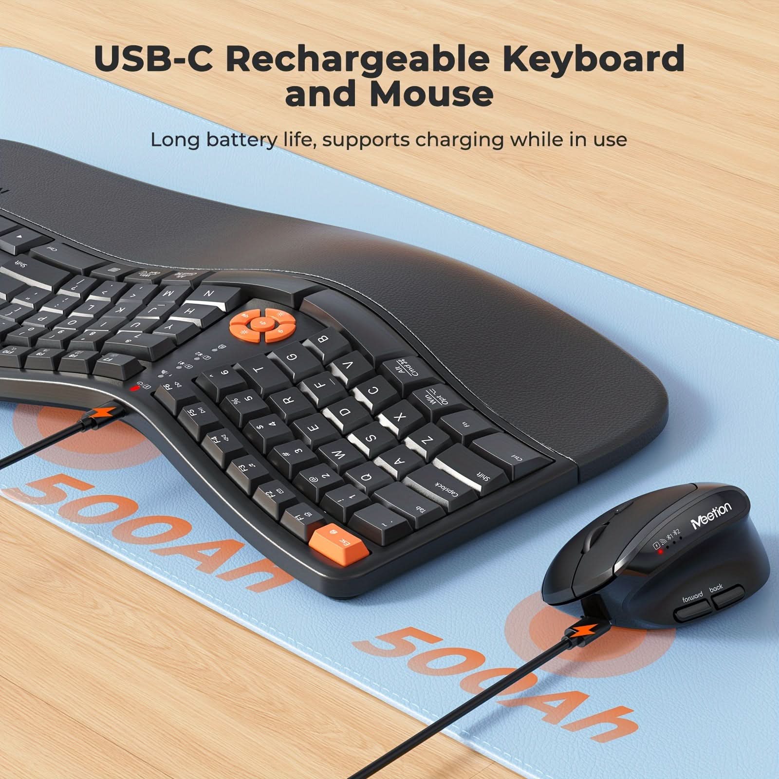 Wireless Keyboard and Mouse Combo – Silent Bluetooth Keyboard & USB Mouse
