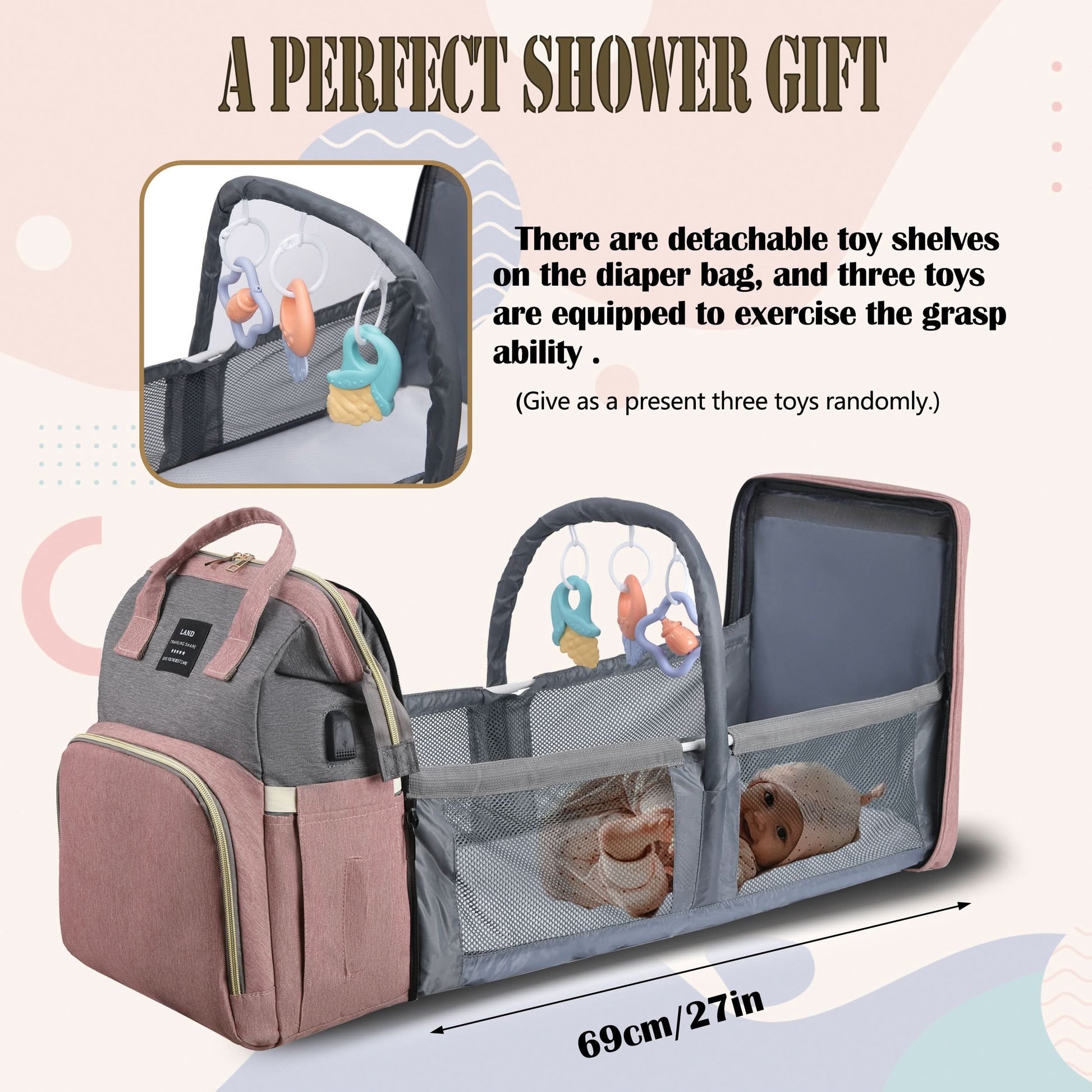 Waterproof Diaper Backpack with Changing Station