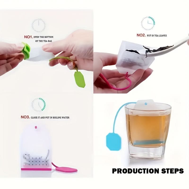 Reusable Silicone Tea Infuser Set - 5 Pcs