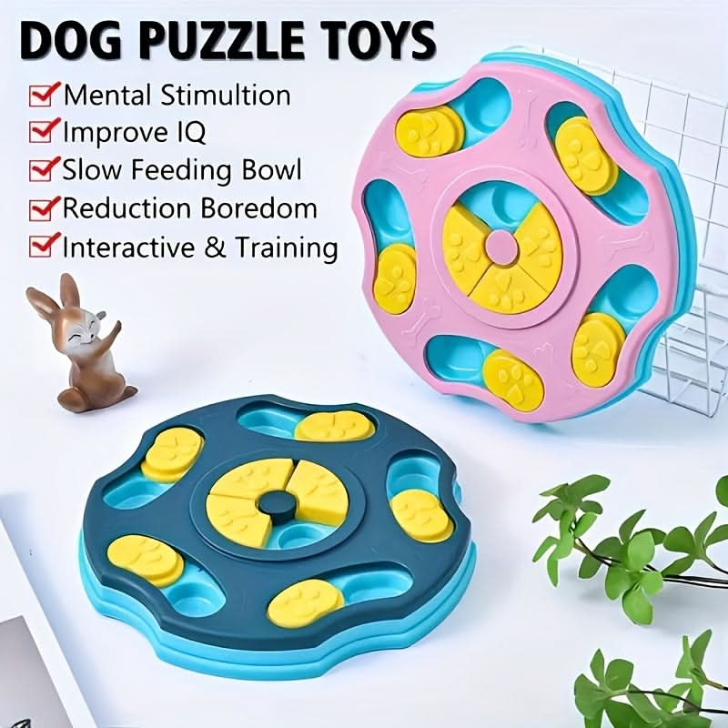 Turquoise Slow Feeder Dog Bowl Maze