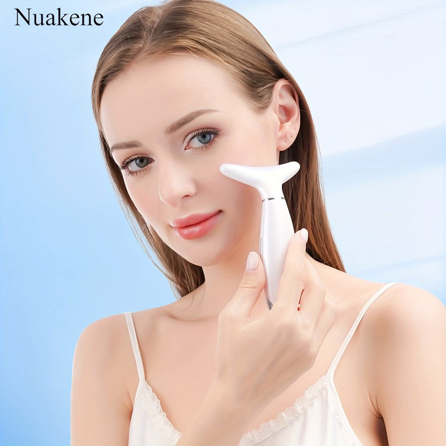 Rechargeable Facial And Neck Massager With Tri-Color LED And Heating Mode