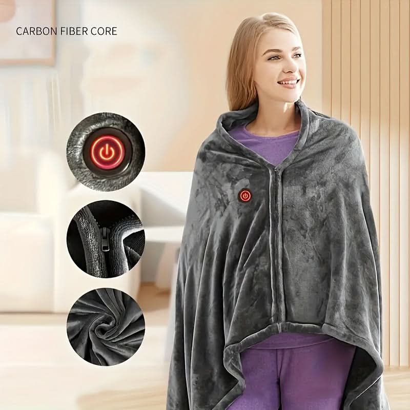 USB Rechargeable Electric Blanket with 3 Heat Settings