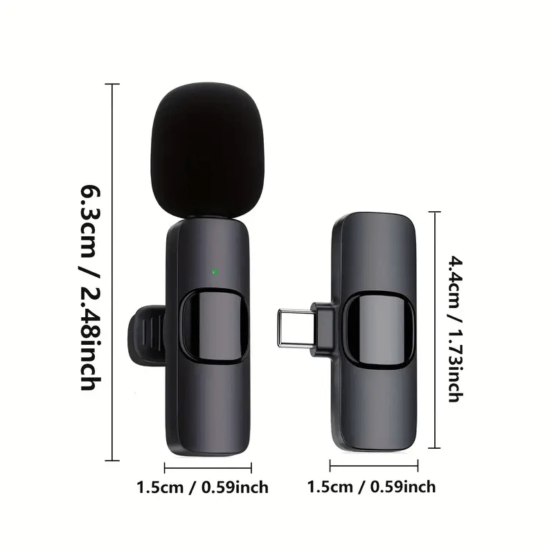 Pack of 2 pcs. Mini Wireless Lavalier Microphone