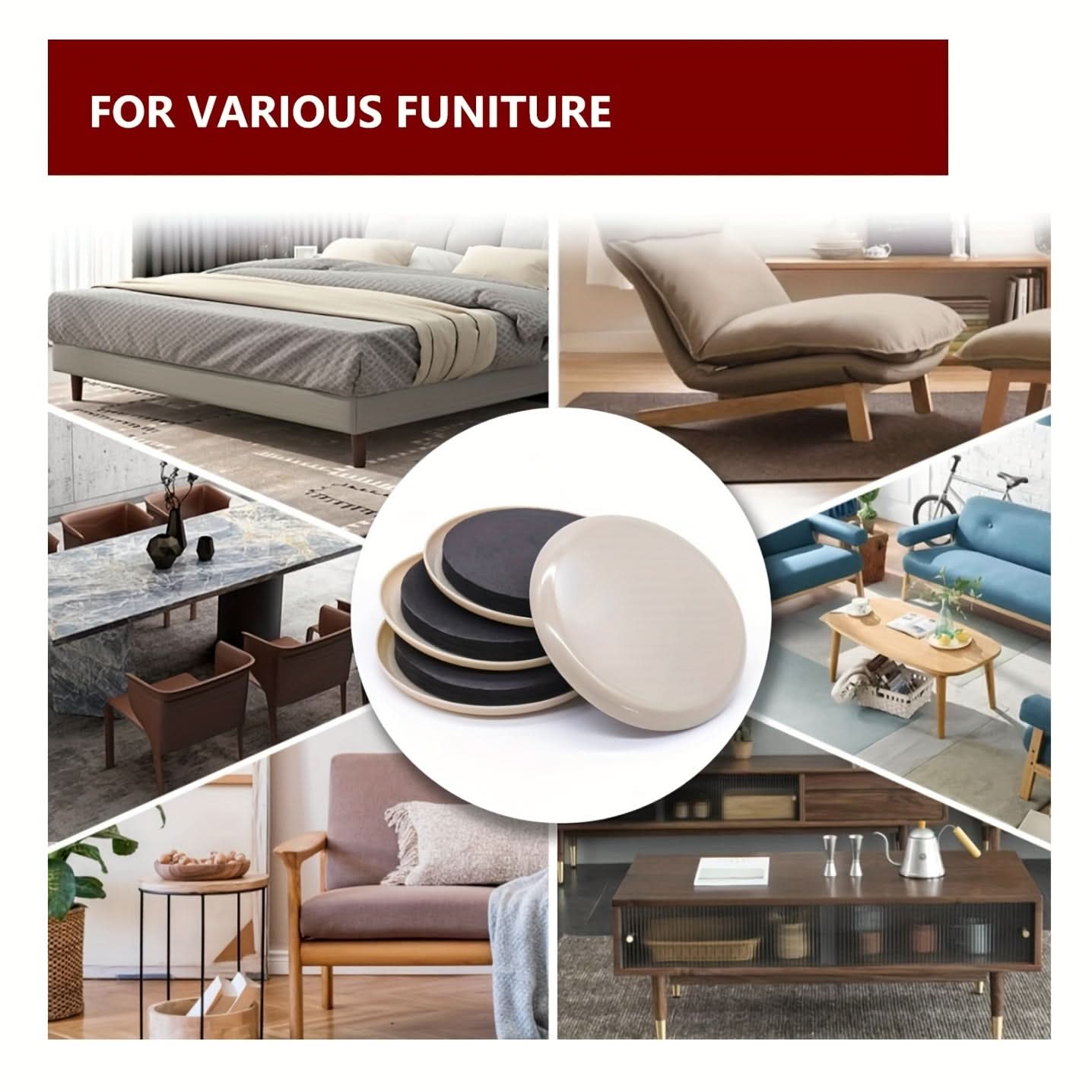 16-Piece Heavy-Duty Furniture Sliders