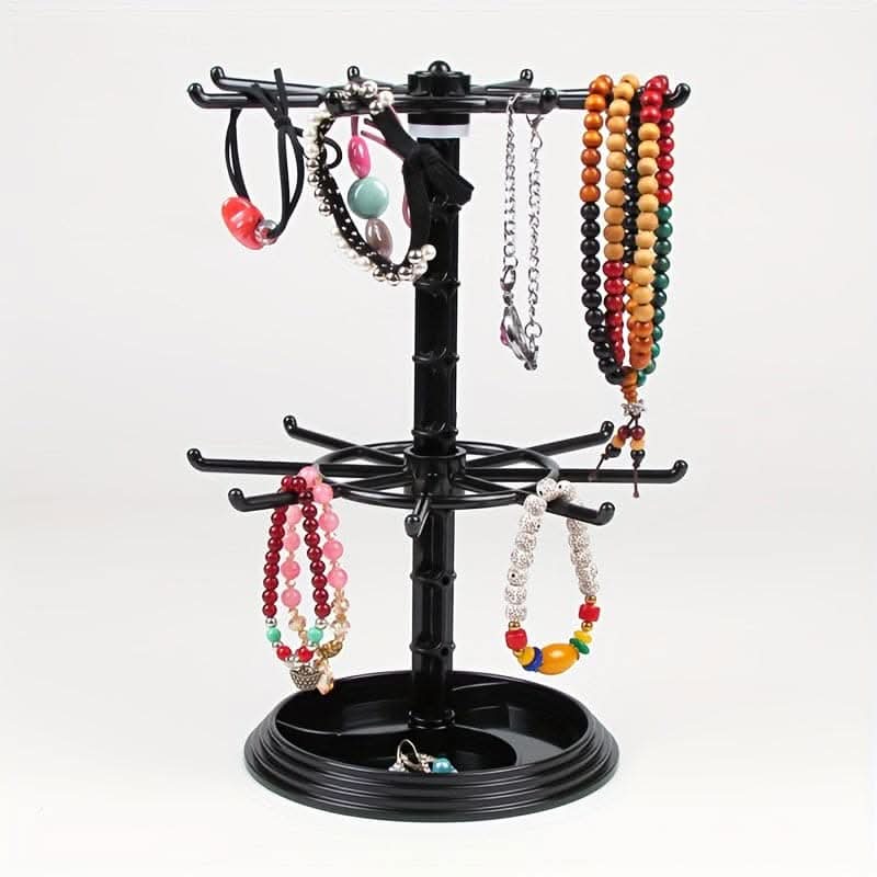 2-Tier Rotating Jewelry Display – Spacious & Stylish