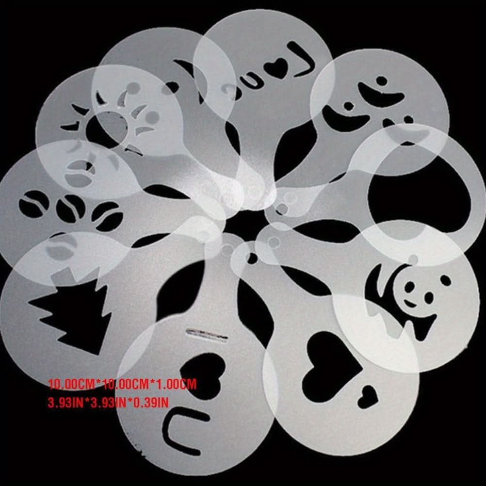 16pcs Cappuccino Stencils – Plastic Coffee Froth Art Templates