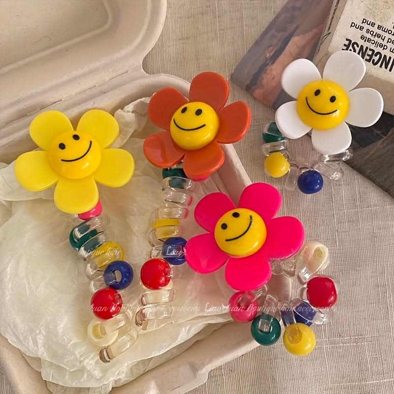 4PCS Sunflower Spiral Hair Ties Set