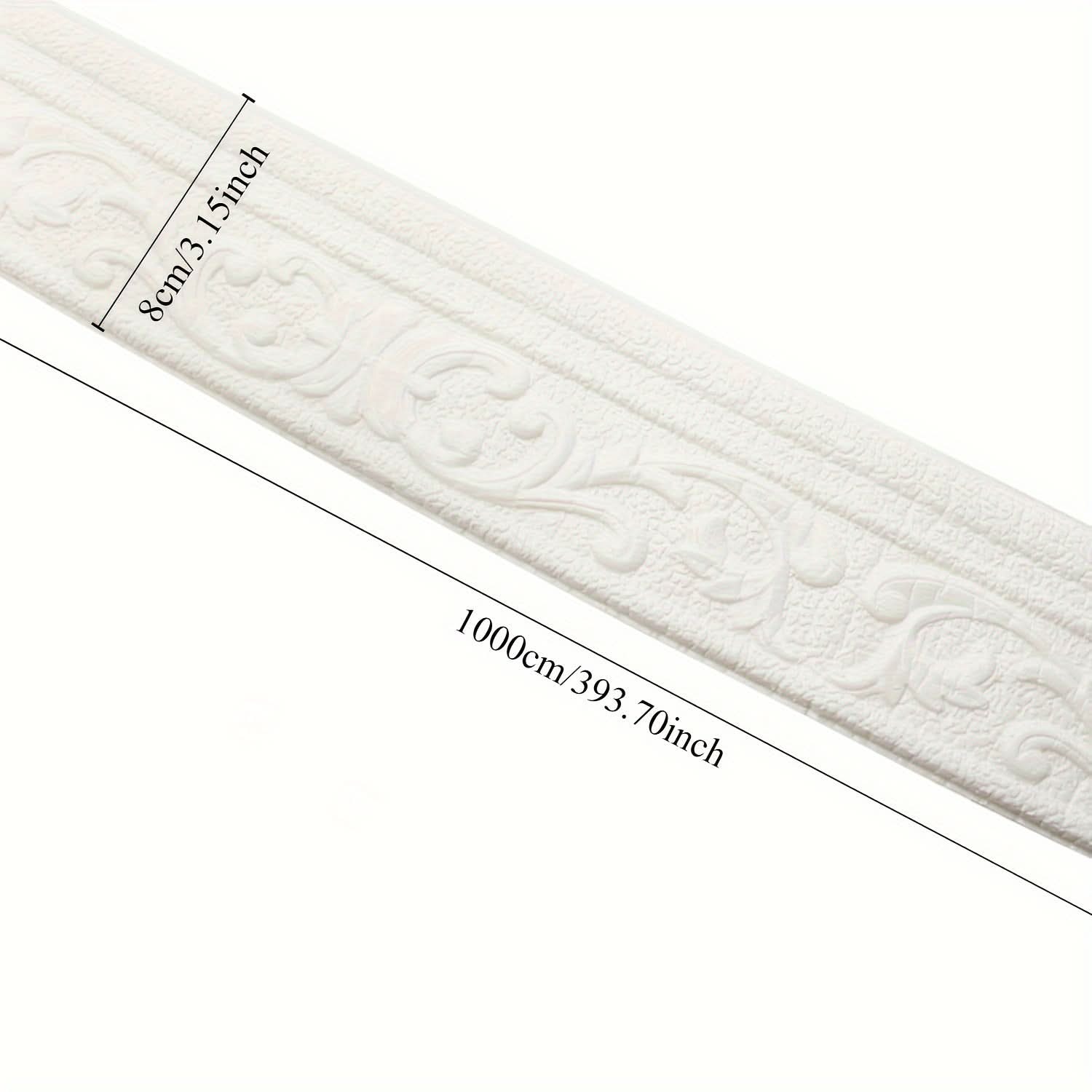 Self-Adhesive 3D White Wallpaper Border