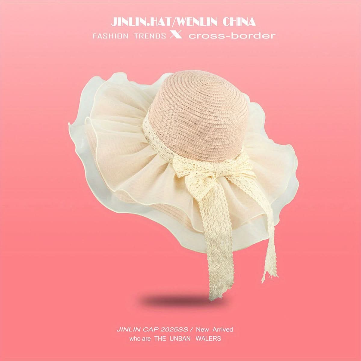 Women's Linen Straw Bucket Hat with Bow – Mesh Patchwork Wide Brim Sun Visor