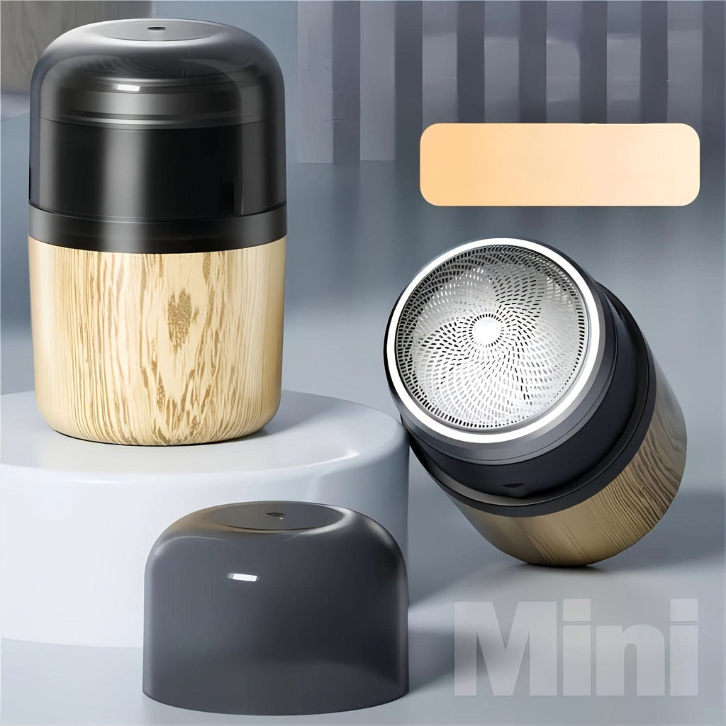 Washable Wood Grain Beard Shaver – Mini Electric Shaver