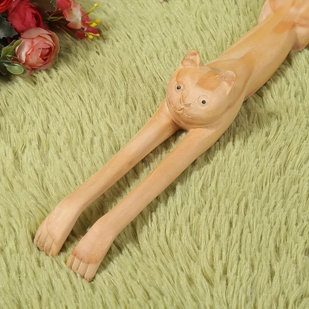 Wooden Back Scratcher – Long-Handle Cat-Shaped Massager