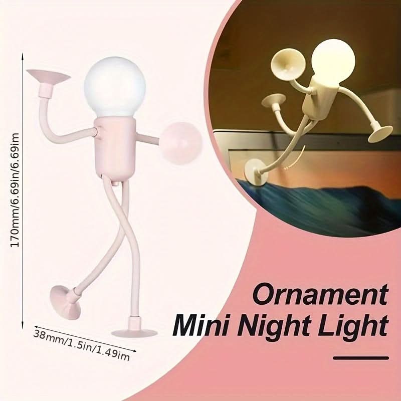 2pcs Foldable Humanoid Night Light Lamps – Creative Desk Accessories