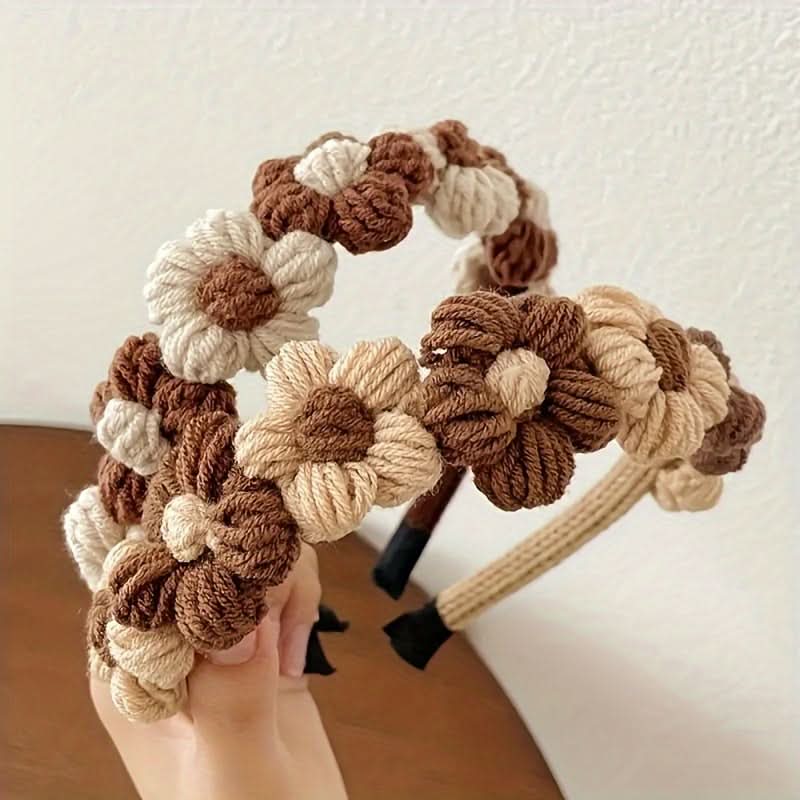 Charming Floral Knitted Headband for Women
