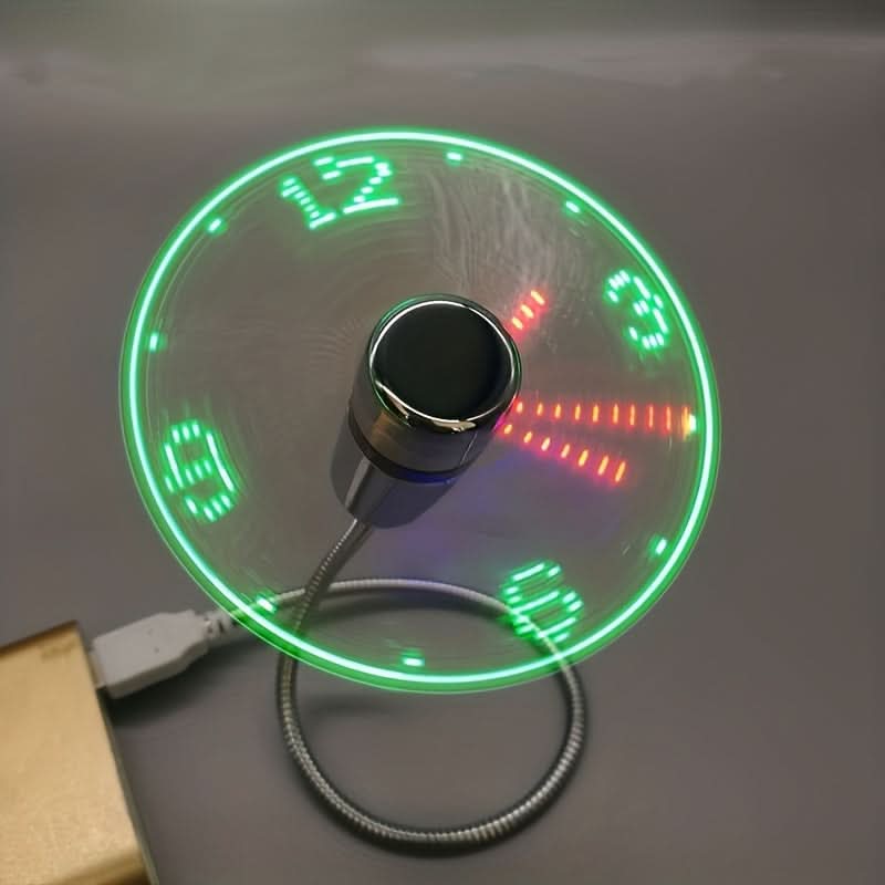 Compact USB Clock Fan with LED Display