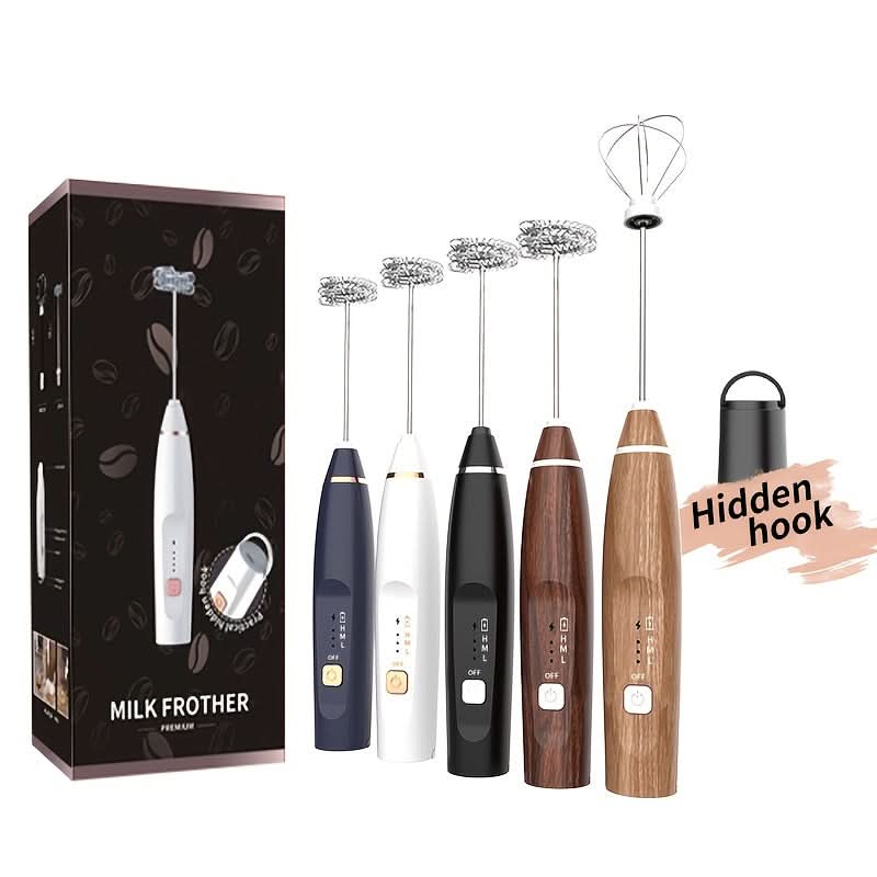 USB Rechargeable Handheld Milk Frother – 3-Speed Adjustable Blender