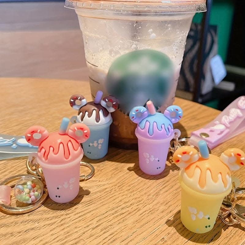 Cute Candy Color Ice Cream Cup Keychain – Silicone