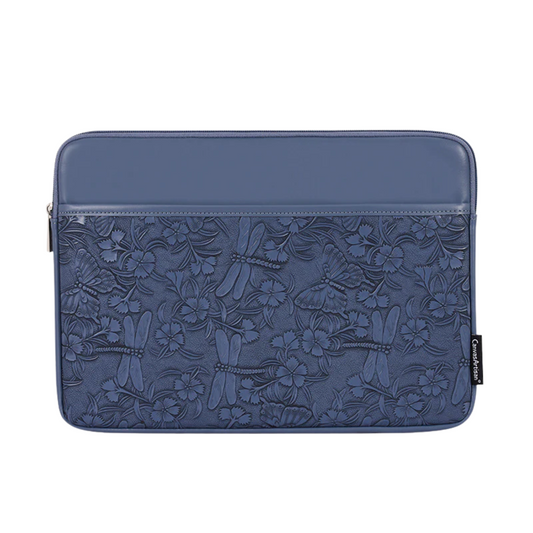 Laptop Sleeve with Floral Embossed Design – PU Leather Travel Case (11"-15" Inches)
