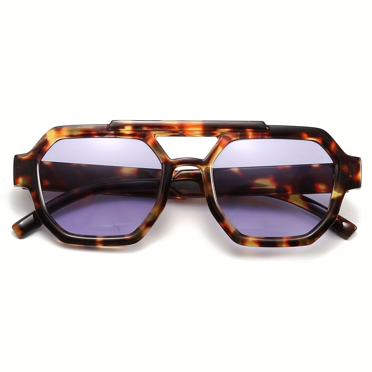Retro Polygonal Flat-Top Sunglasses for Men & Women