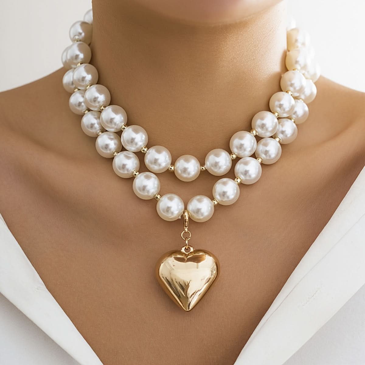 2pcs/Set Boho Exaggerated Large Round Beads Necklace